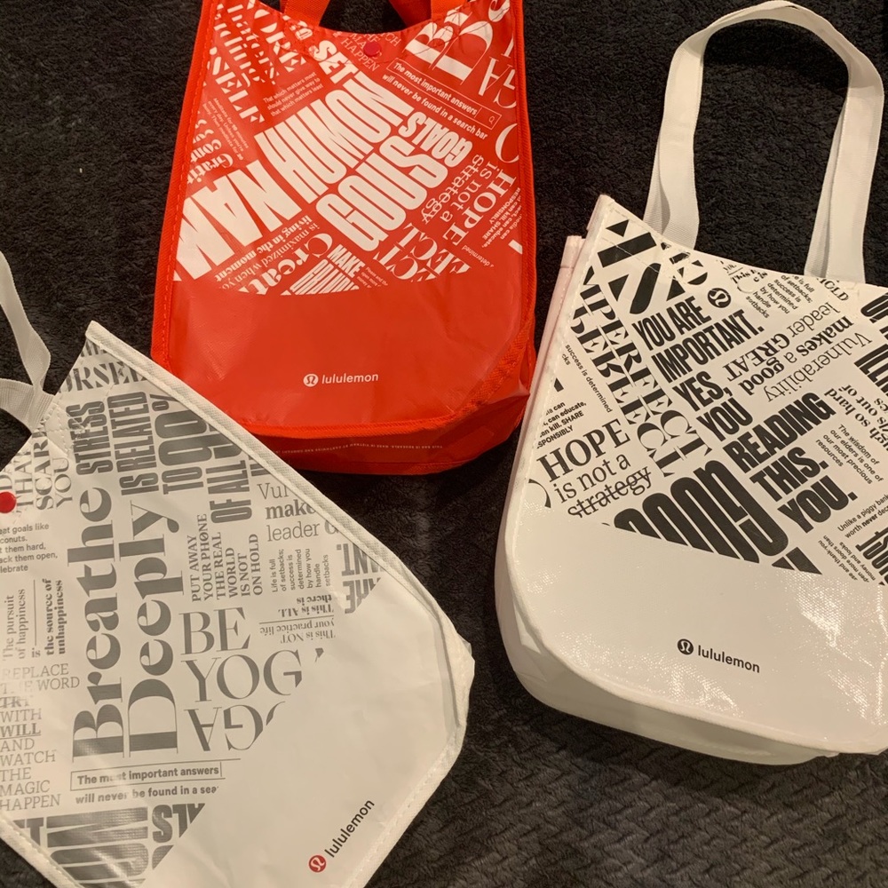 Lululemon pack of 3 shopping bags